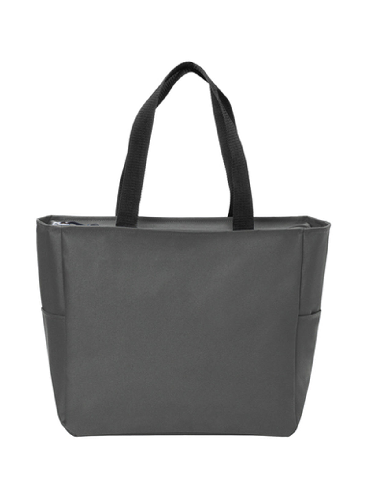 Essential Two-Pocket Zip Tote Bag - BG410 - Dark Charcoal