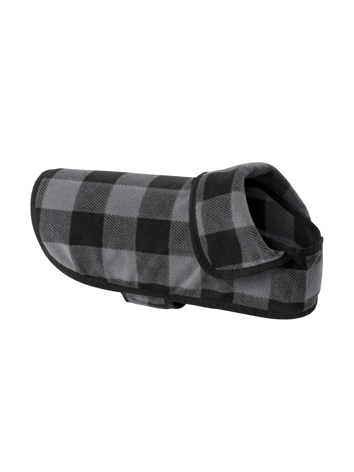 Checkered Pattern Pet Fleece Jacket - PE100 - Grey/ Black Buffalo Check