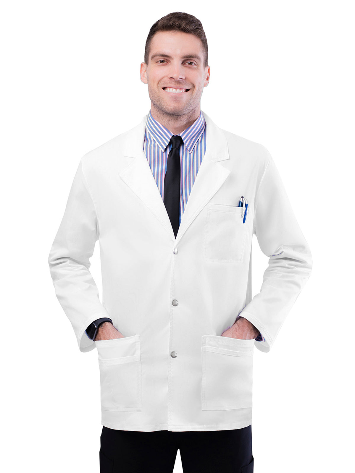 Men's Three-Pocket Snap Front 31" Lab Coat