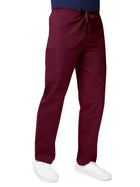 Unisex Natural-Rise Drawstring Tapered Leg Pant - 504 - Burgundy
