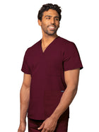 Unisex 3-Pocket V-Neck Top - 601 - Burgundy