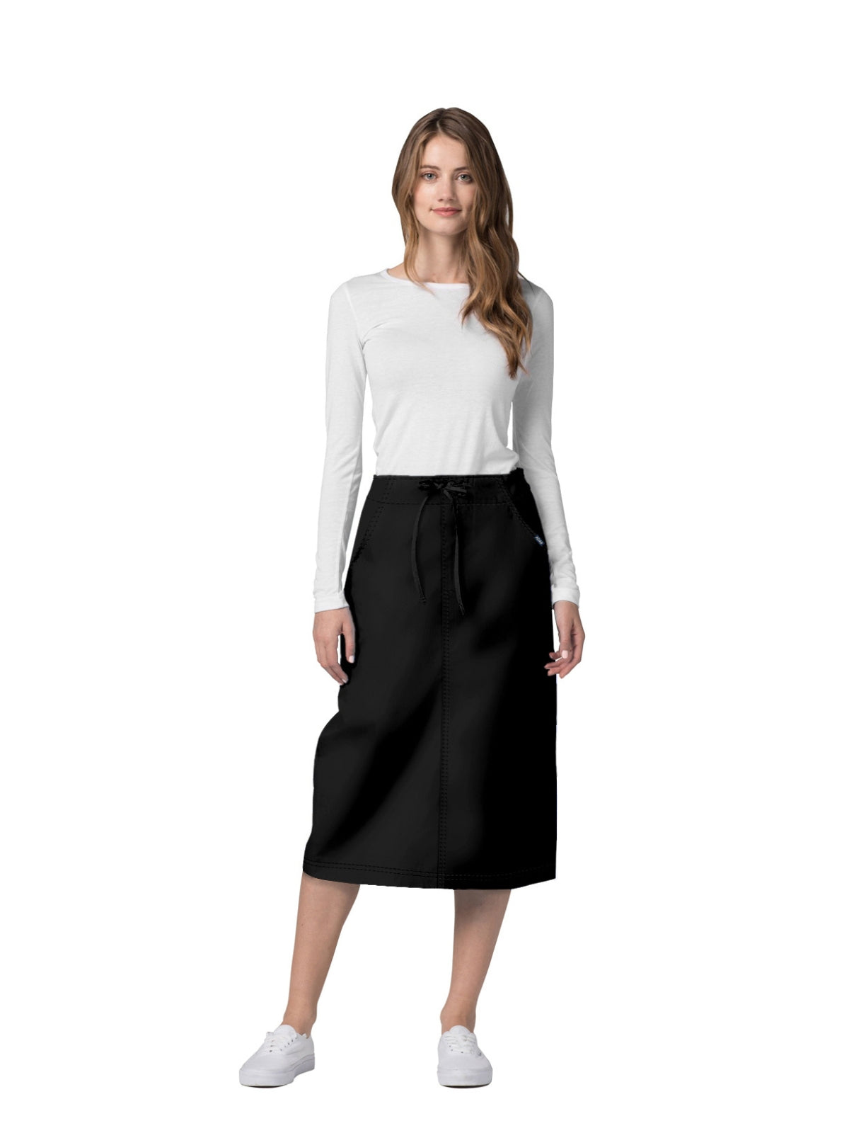 Women's Mid-Calf Length Drawstring Skirt