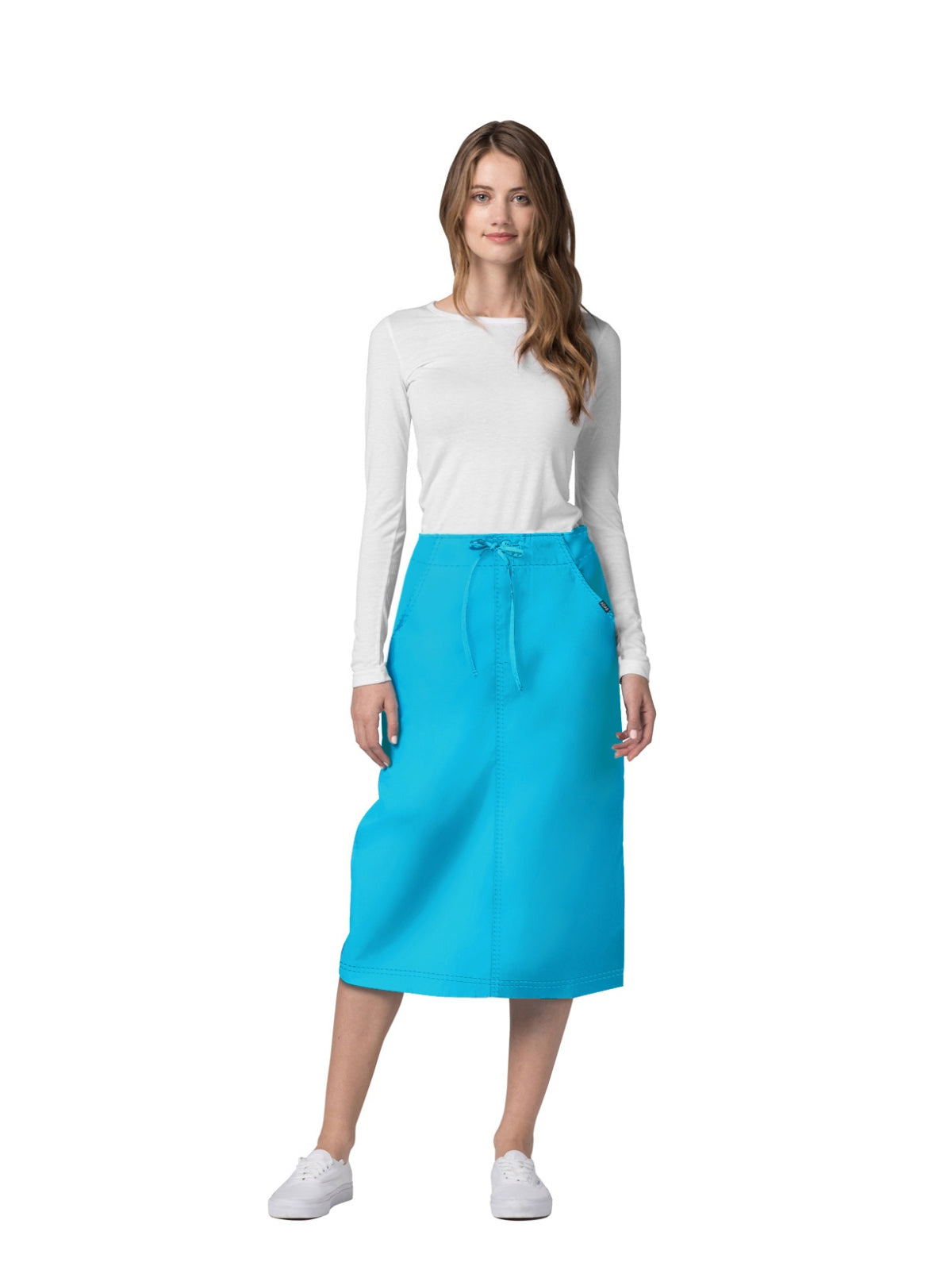 Women's Mid-Calf Length Drawstring Skirt