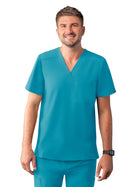 Men's V-Neck Top - A6006 - Teal Blue