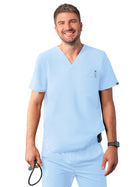 Men's V-Neck Top - A6010 - Sky Blue