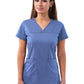 Women's V-Neck Sweetheart Top - P4210 - Ceil Blue