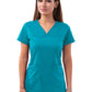 Women's V-Neck Sweetheart Top - P4210 - Teal Blue