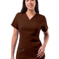 Women's V-Neck Elevated Top - P4212 - Coffee