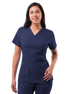 Women's V-Neck Elevated Top - P4212 - Navy