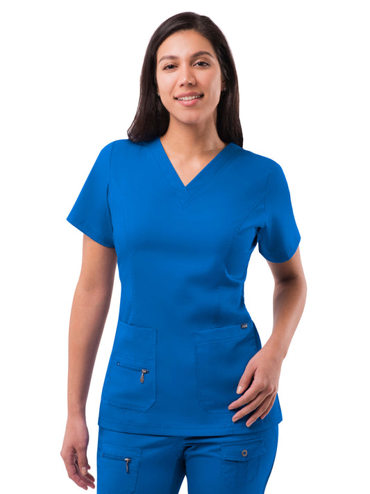 Women's V-Neck Elevated Top - P4212 - Royal Blue