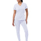 Women's Modern Athletic Jogger Scrub Set - P9500 - White