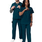 Unisex V-Neck Top Drawstring Pant Scrub Set