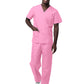 Unisex V-Neck Top Drawstring Pant Scrub Set