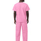 Unisex V-Neck Top Drawstring Pant Scrub Set