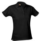 Ladies Pique Knit Short Sleeve Polo Shirt - 9735 - Black