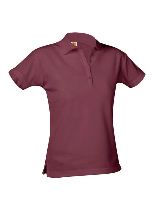 Ladies Pique Knit Short Sleeve Polo Shirt - 9735 - Wine