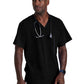 Men's V-Neck Zip Pockets Amplify Scrub Top