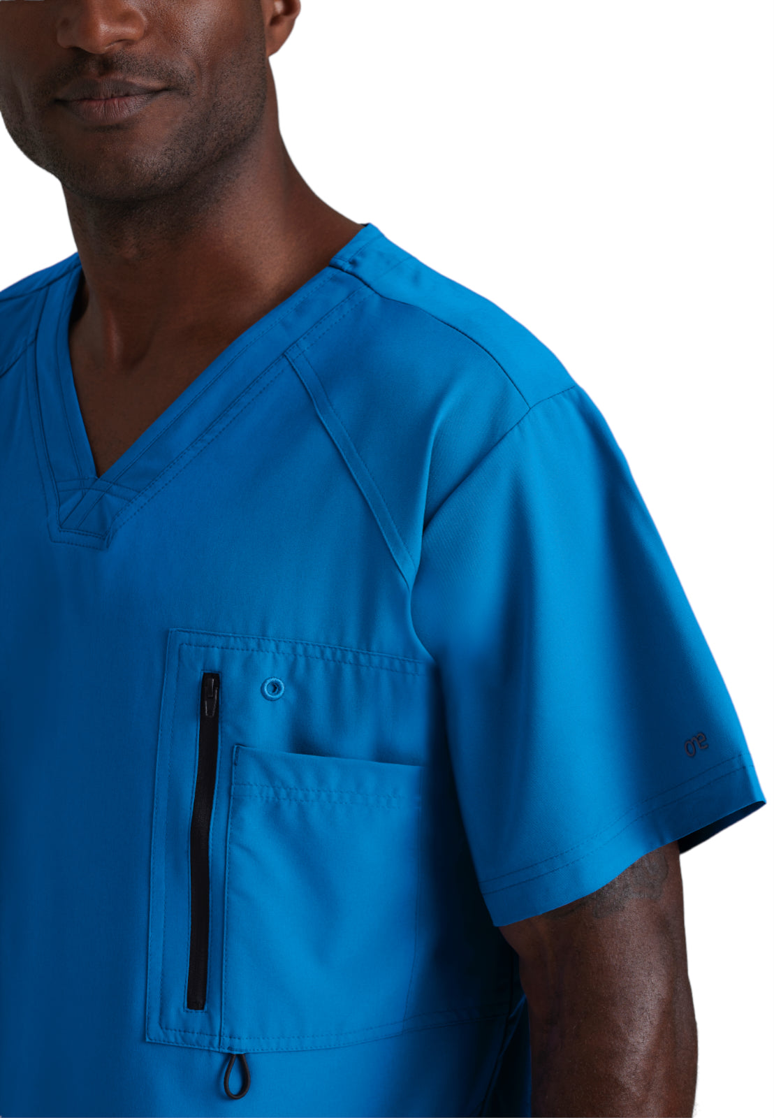 Men's V-Neck Zip Pockets Amplify Scrub Top