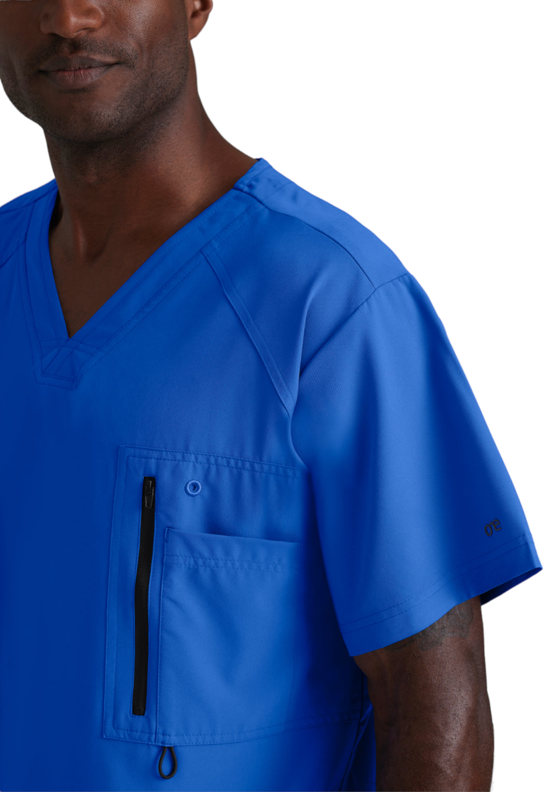 Men's V-Neck Zip Pockets Amplify Scrub Top