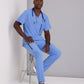 Men's V-Neck Zip Pockets Amplify Scrub Top