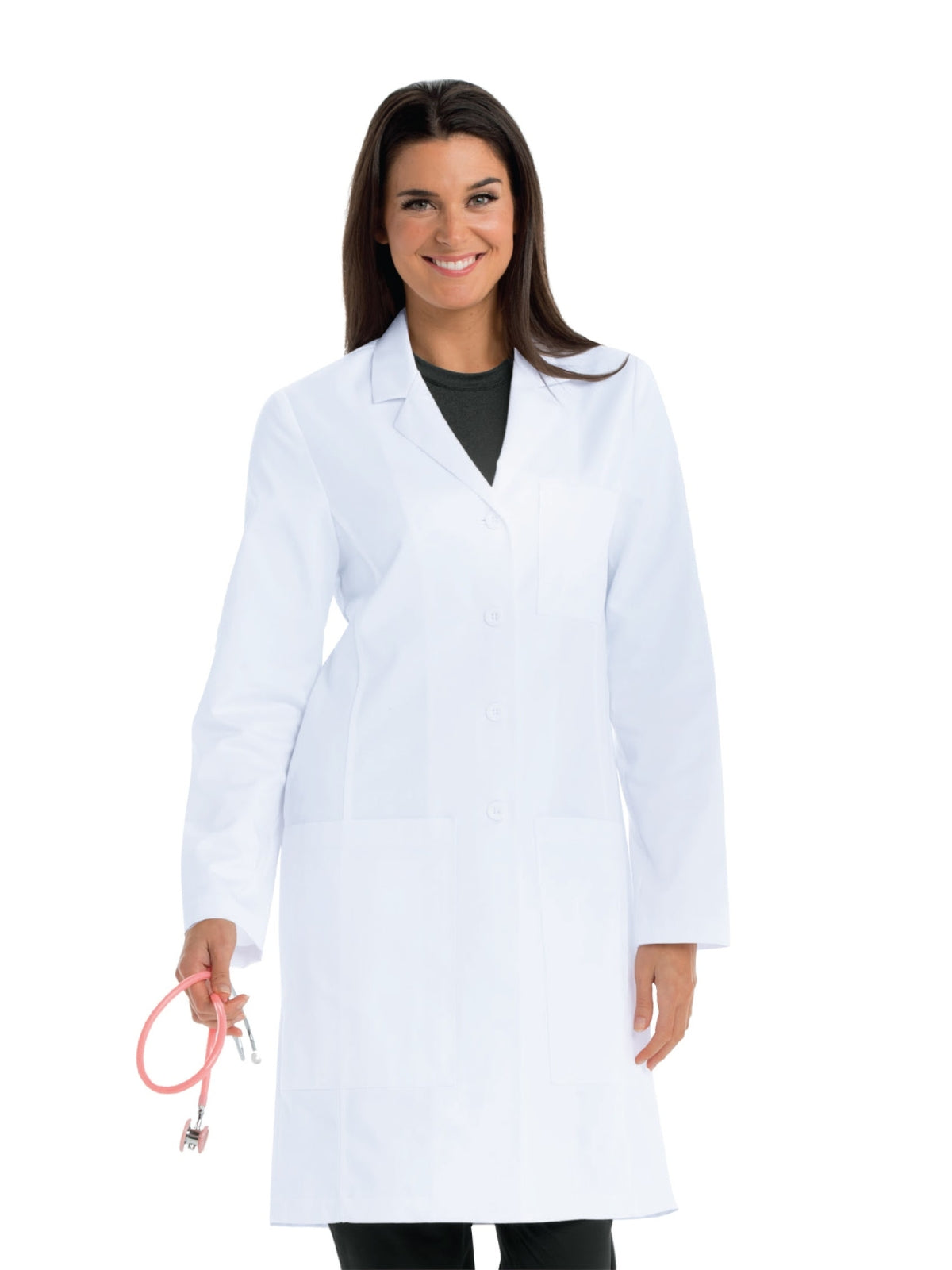 Women's Two-Pocket 35" Mid-Length Morgan Lab Coat - 2402 - White