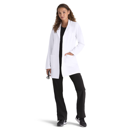 Women's Three-Pocket Round Notch Collar 32" Brooke Lab Coat