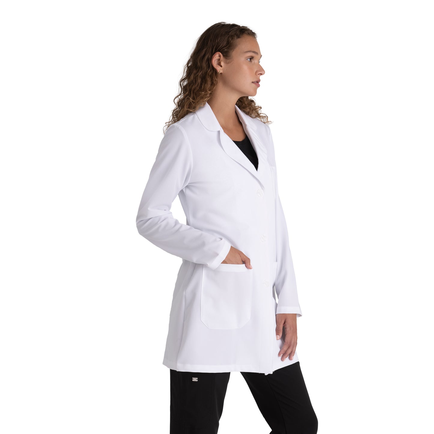 Women's Three-Pocket Round Notch Collar 32" Brooke Lab Coat