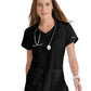Women's Four-Pocket V-Neck Cora Scrub Top - 41423 - Black