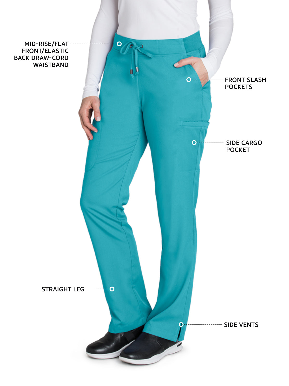 Women's Double Cargo Back Pockets Mia Scrub Pant