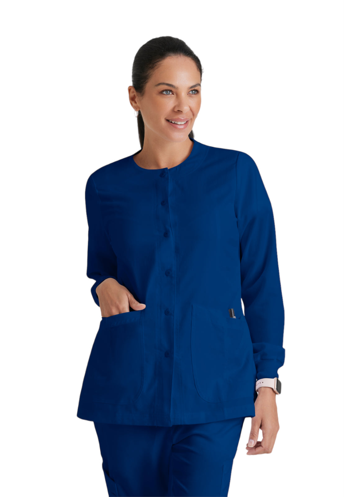 Women's Round Neck Jamie Warm Up Scrub Jacket