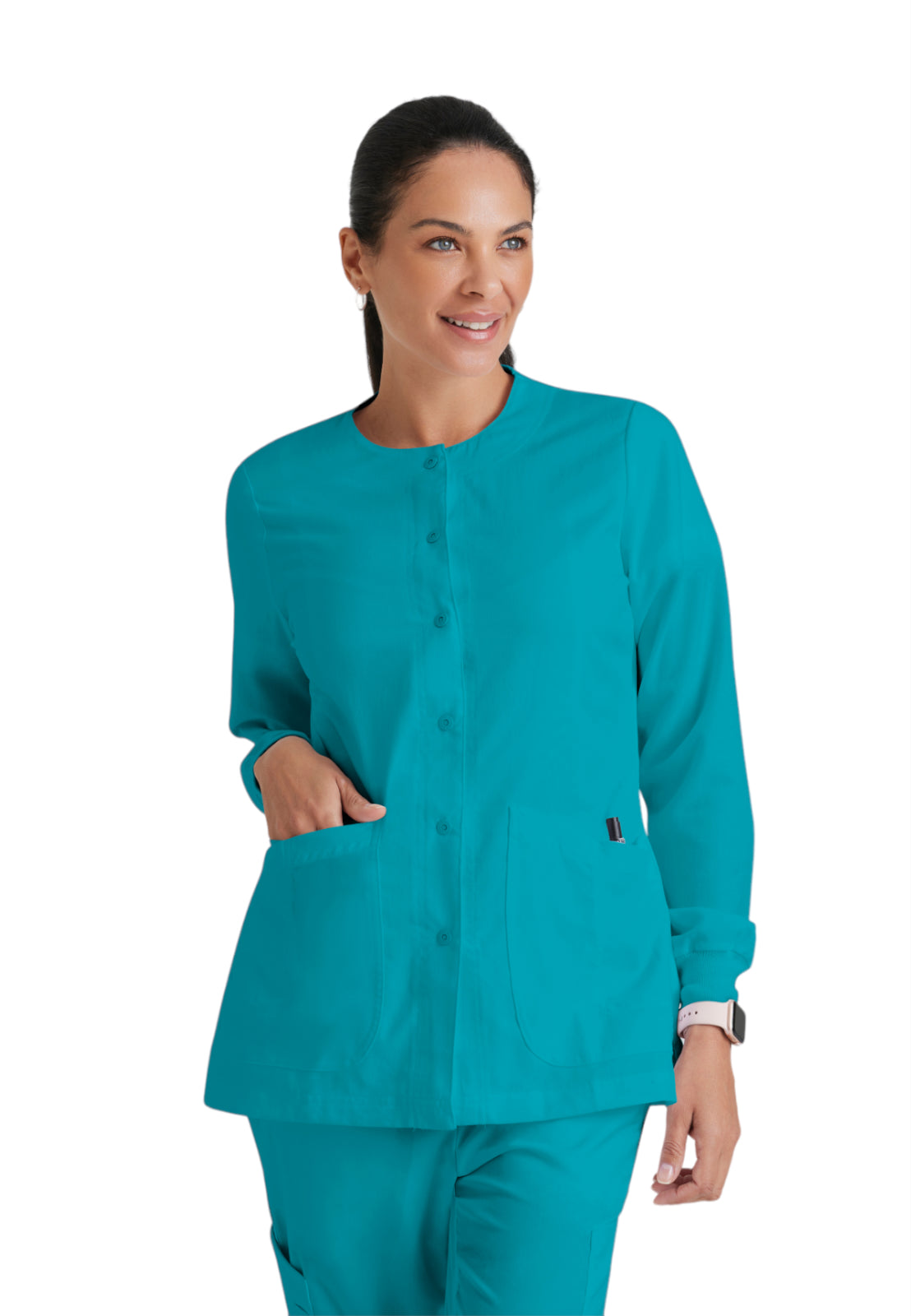 Women's Round Neck Jamie Warm Up Scrub Jacket