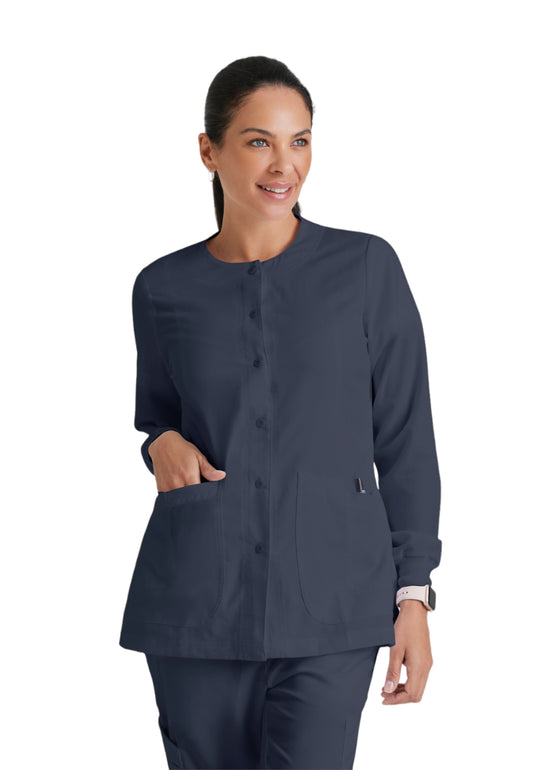 Women's Four-Pocket Zip-Up Jamie Warm Up Scrub Jacket - 4450 - Steel