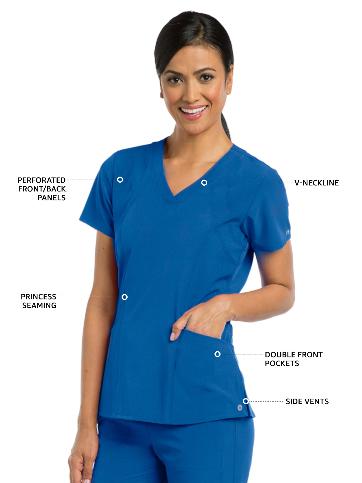 Women's V-Neck Racer Scrub Top