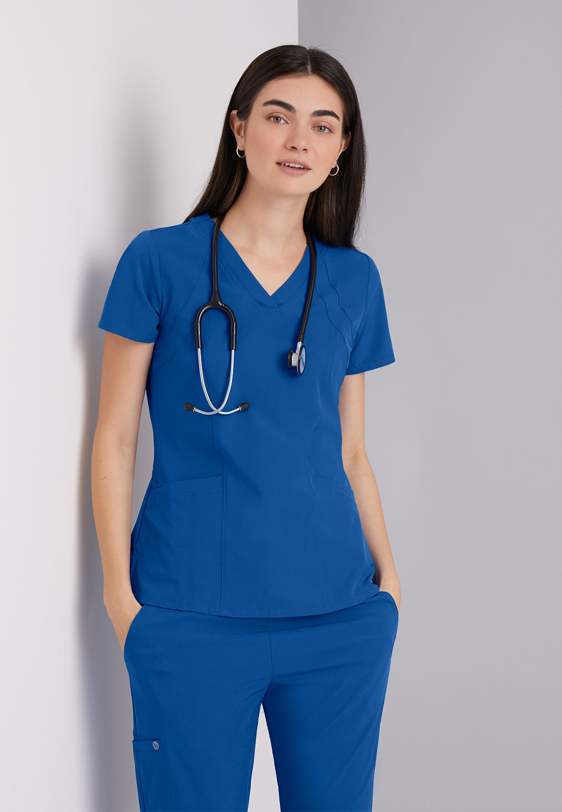 Women's V-Neck Racer Scrub Top