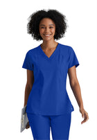 Women's Four-Pocket V-Neck Racer Scrub Top - 5105 - Cobalt