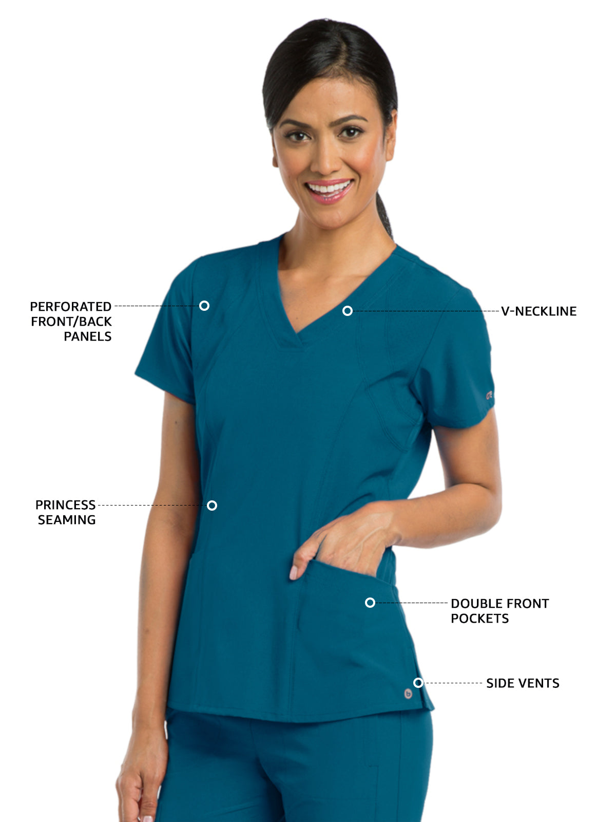 Women's V-Neck Racer Scrub Top