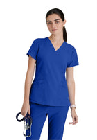 Women's Five-Pocket V-Neck Pulse Scrub Top - 5106 - Cobalt