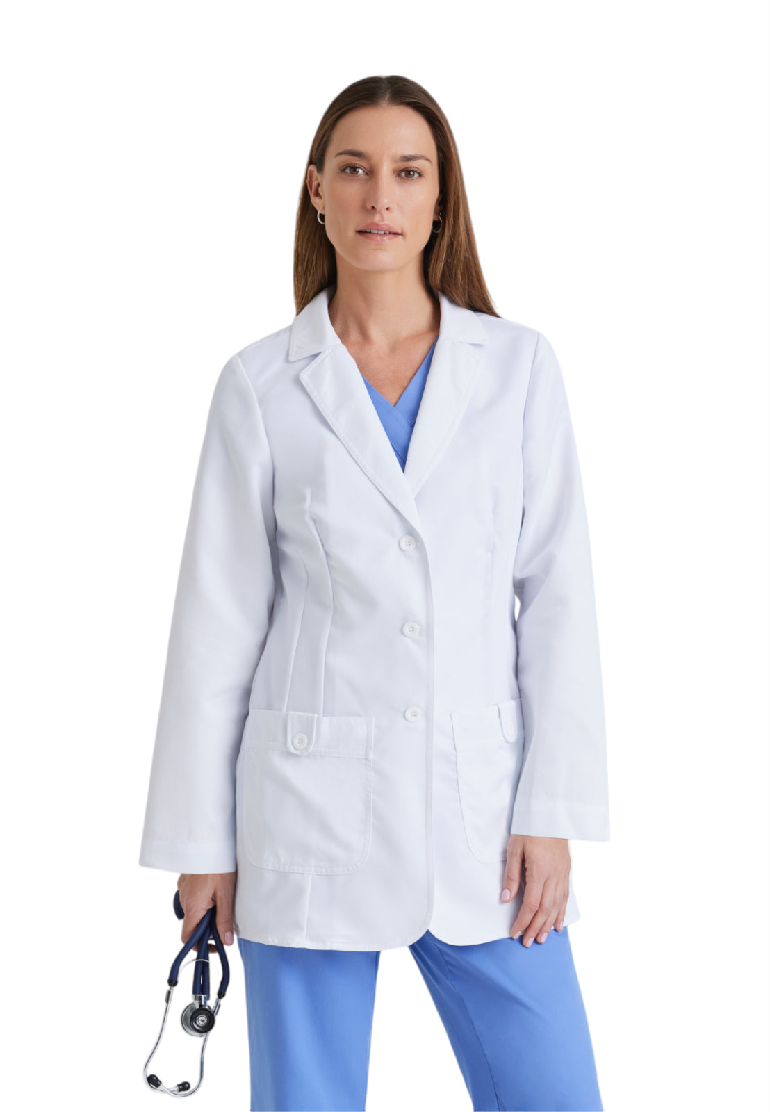 Women's Two-Pocket 31.5" Mid-Length Hannah Lab Coat - 7446 - White