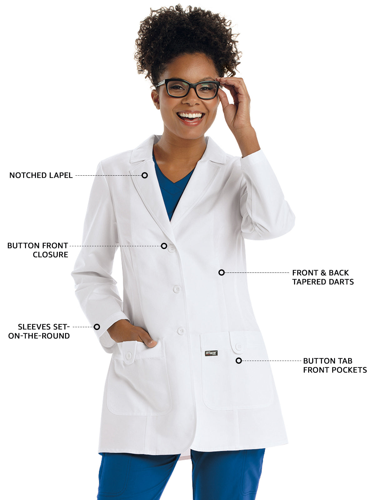 Women's Two-Pocket Tailored Fit 31.5" Hannah Lab Coat