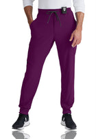 Men's Six-Pocket Drawcord Waist Vortex Jogger Scrub Pant - BOP520 - Wine