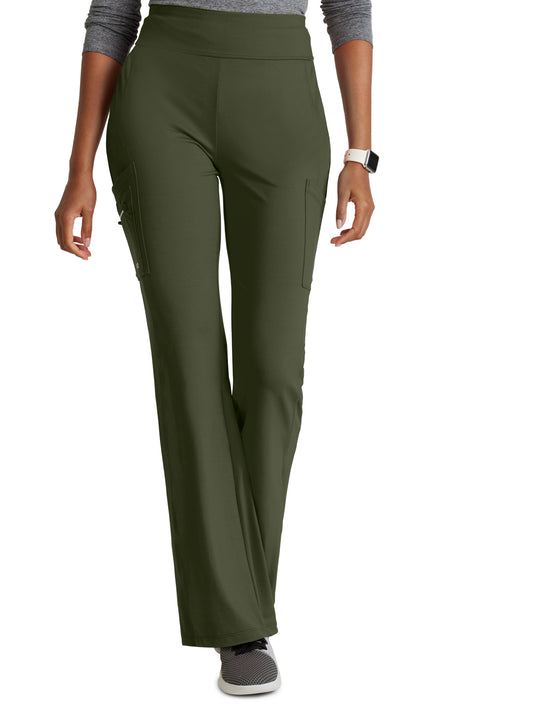 Women's Seven-Pocket Flare Leg Sprint Scrub Pant - BOP645 - Olive