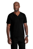 Men's Two-Pocket V-Neck Velocity Scrub Top - BOT195 - Black