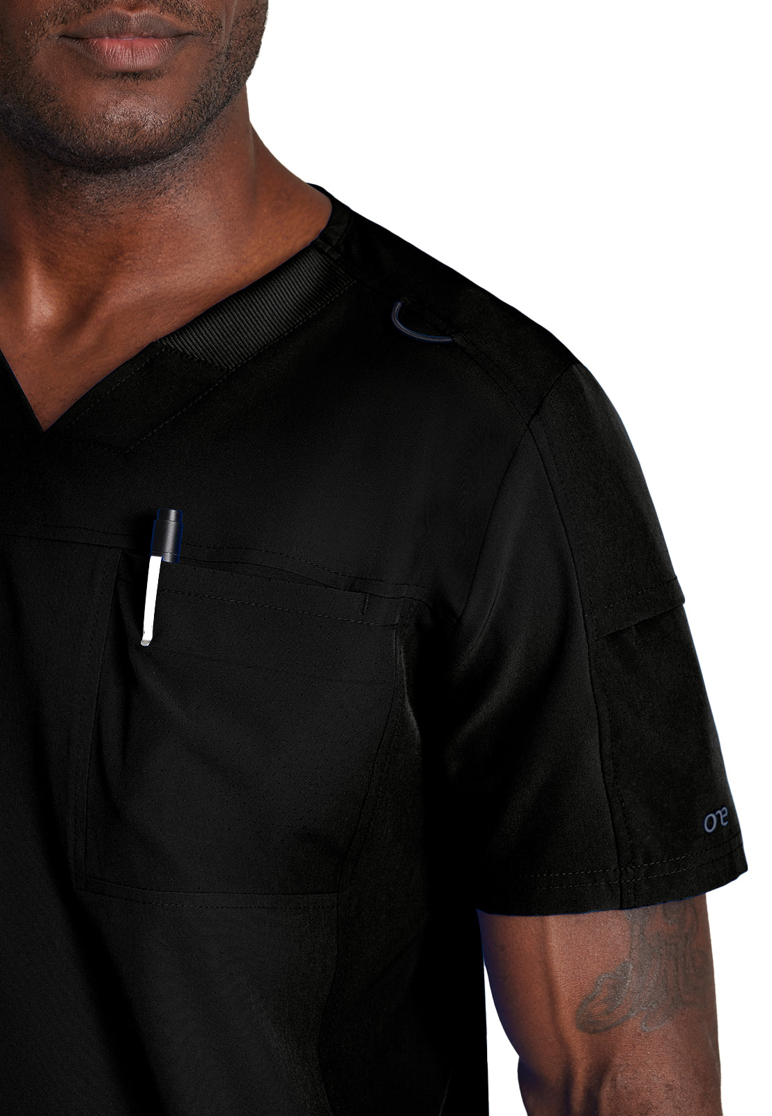 Men's Two-Pocket Ribbed V-Neck Velocity Scrub Top