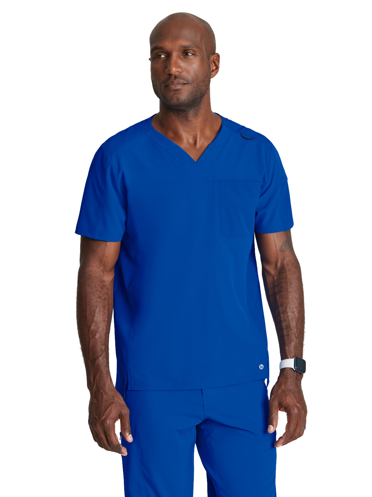 Men's Two-Pocket V-Neck Velocity Scrub Top - BOT195 - Cobalt