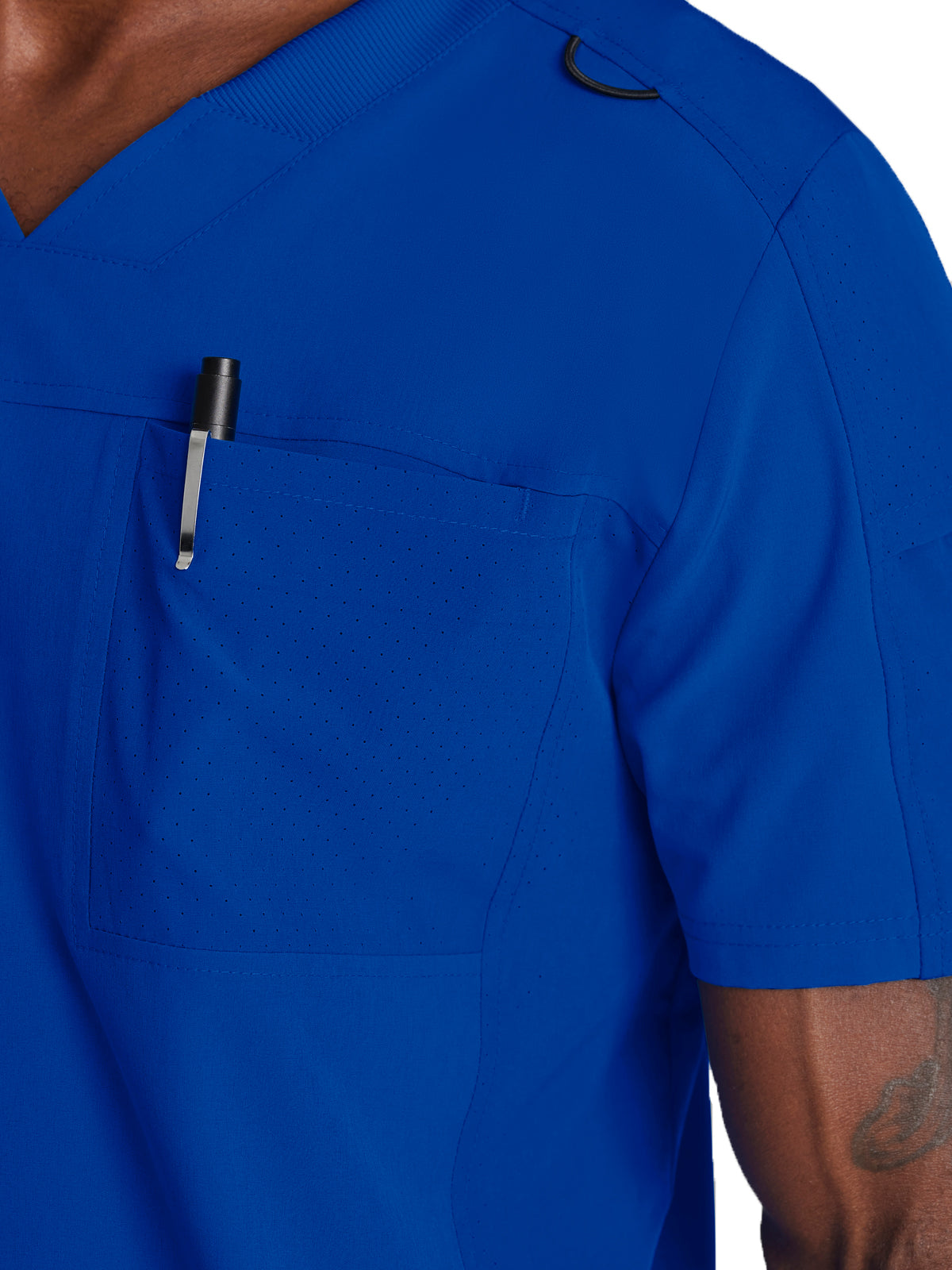 Men's Two-Pocket Ribbed V-Neck Velocity Scrub Top