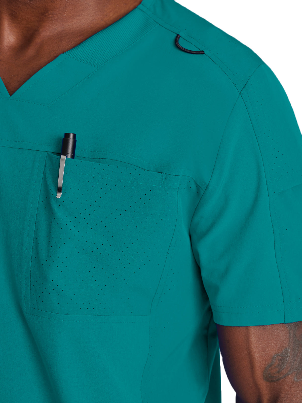 Men's Two-Pocket Ribbed V-Neck Velocity Scrub Top