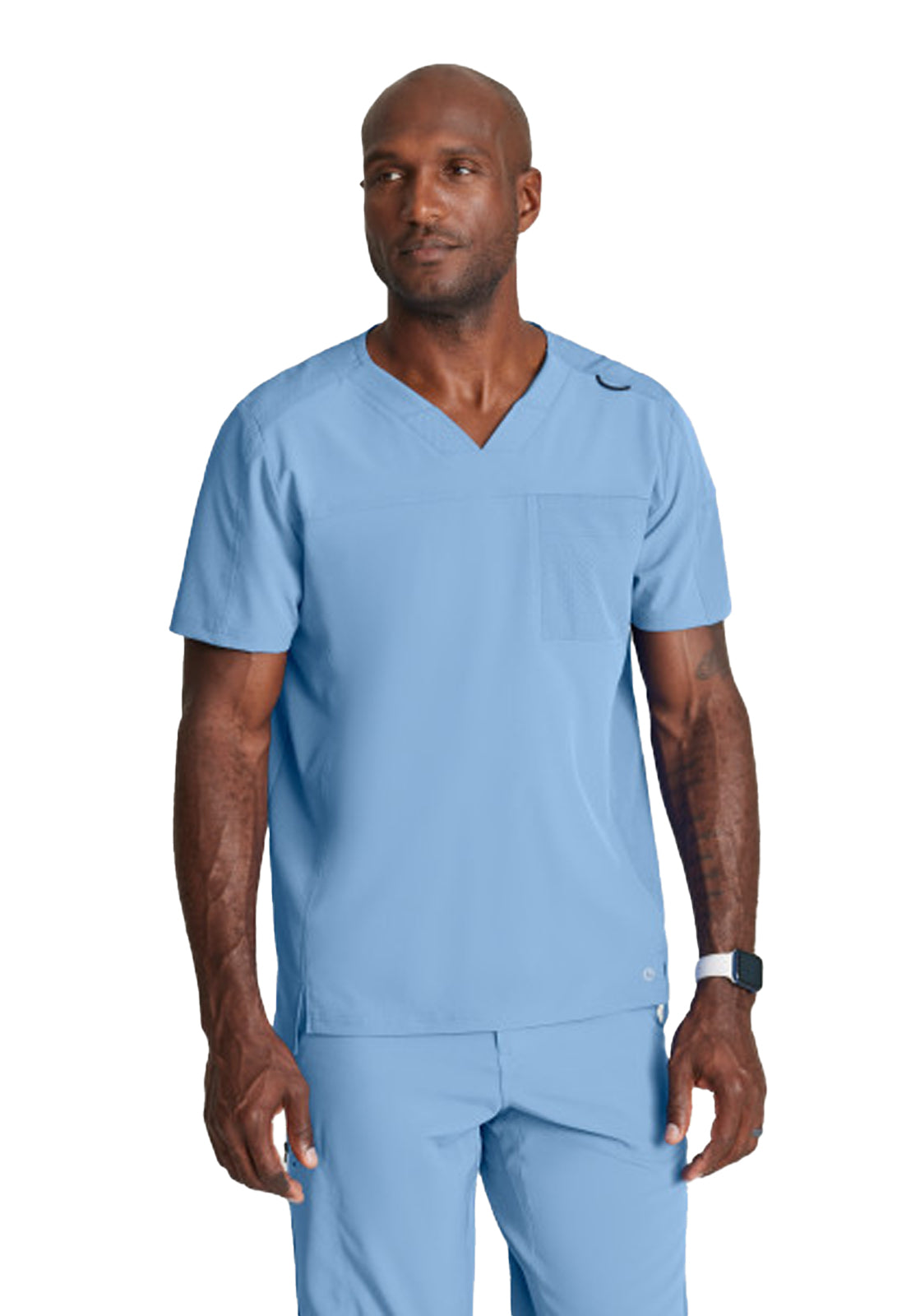 Men's Two-Pocket Ribbed V-Neck Velocity Scrub Top