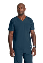 Men's Two-Pocket V-Neck Velocity Scrub Top - BOT195 - Steel