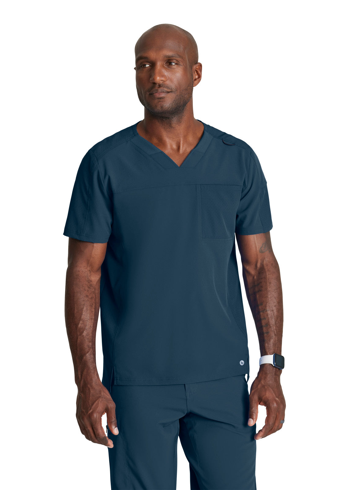 Men's Two-Pocket Ribbed V-Neck Velocity Scrub Top