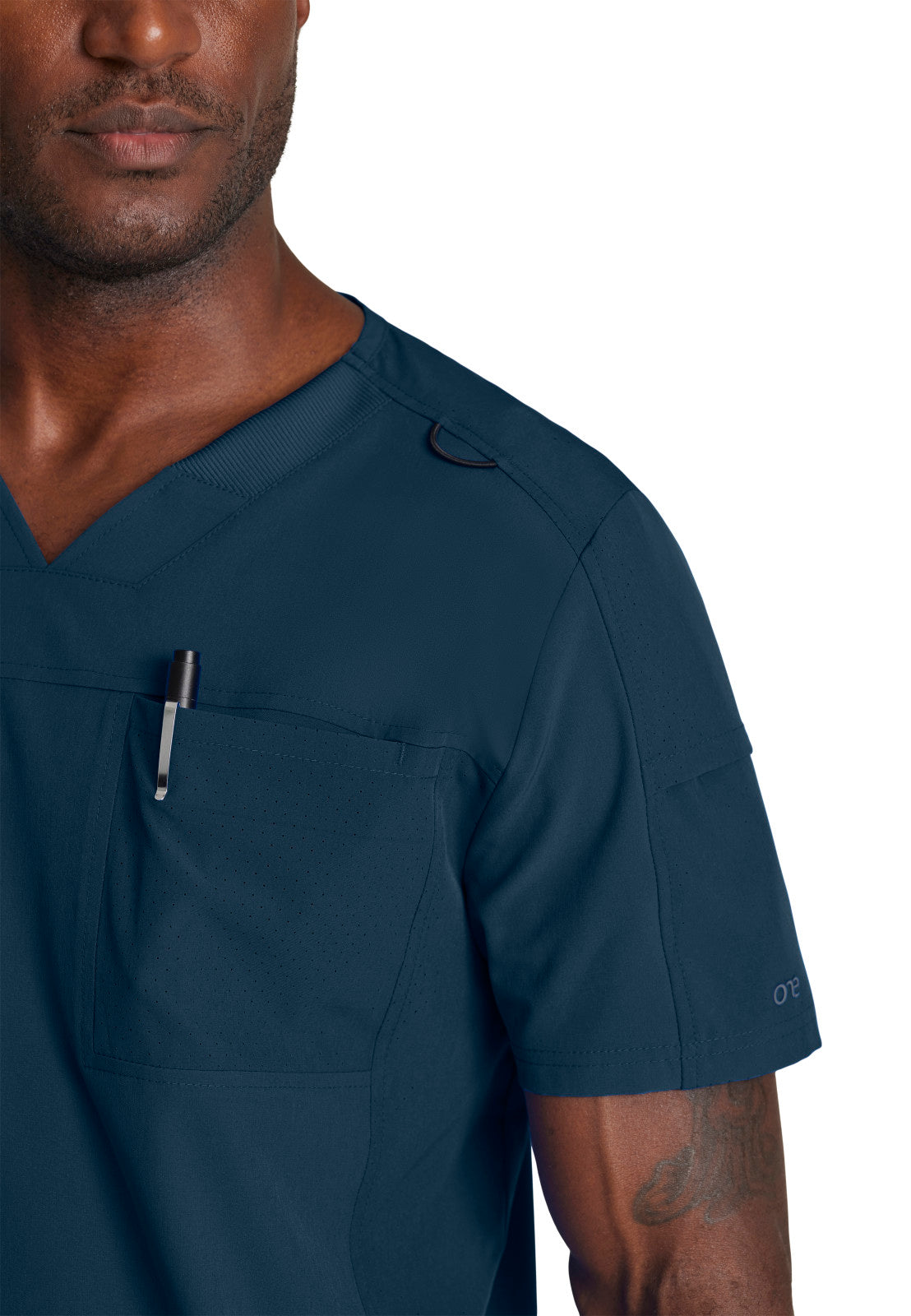 Men's Two-Pocket Ribbed V-Neck Velocity Scrub Top